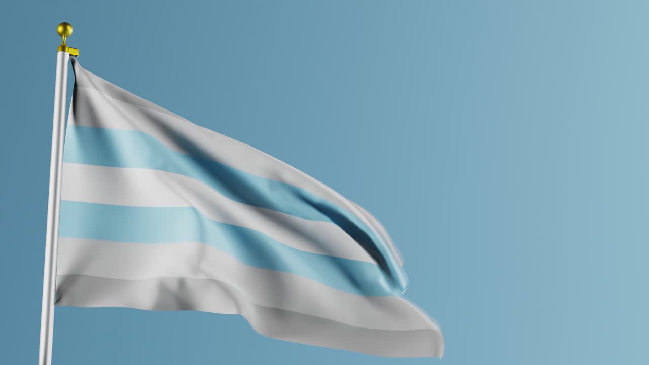 데미보이 프라이드  ⁇ 발이 파란색 바탕에 날아다니고 있습니다.