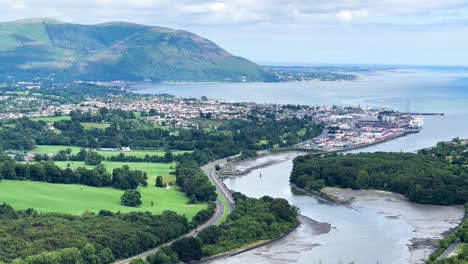 flagstaff viewpoint on fathom hill near newry, you have a fantastic view over carlingford lough with the mourne mountains in the background