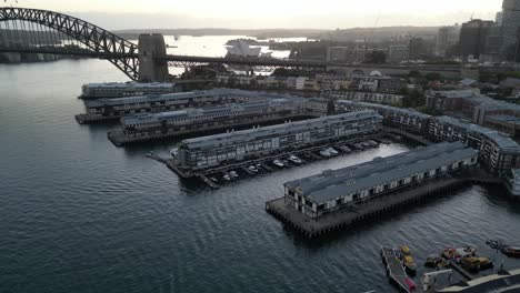 5 piers at sydney harbour during sunrise on a summer morning