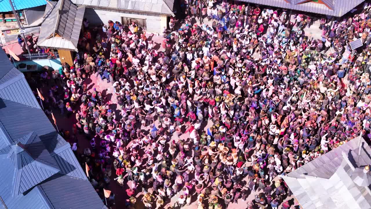 Holi Celebration Aerial View