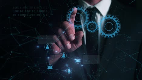 the concept of future planning and interaction technologies for business investments based on data analysis by artificial intelligence. esg control