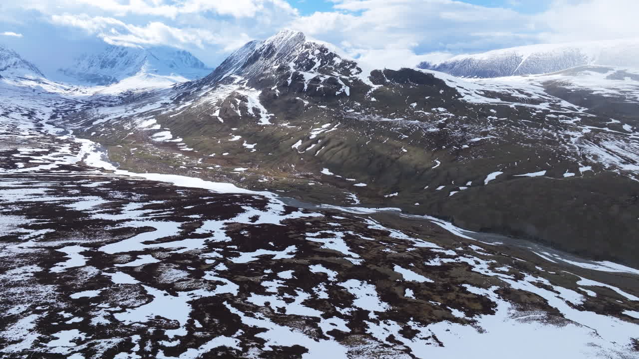 Drone Shot Of Altai Mountains From Tsagaan Gol Valley In Mongolia