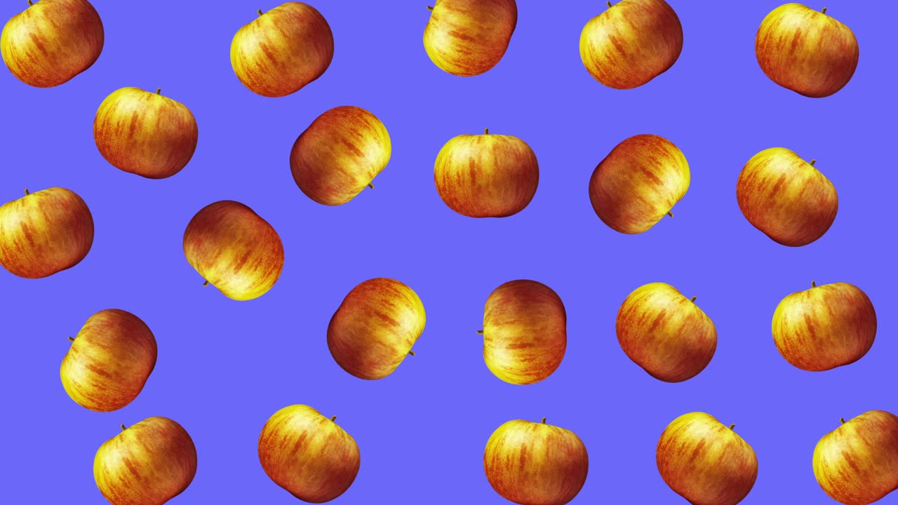 animación de diseño de movimiento de fruta de manzana
