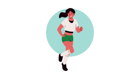 happy woman running