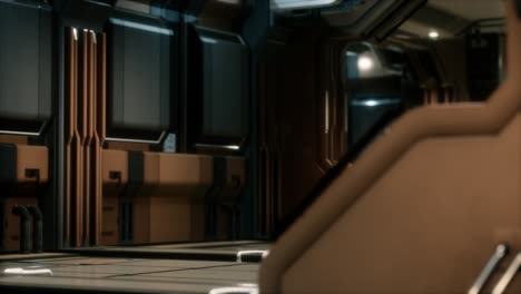 interior de una nave espacial futurista de ciencia ficción