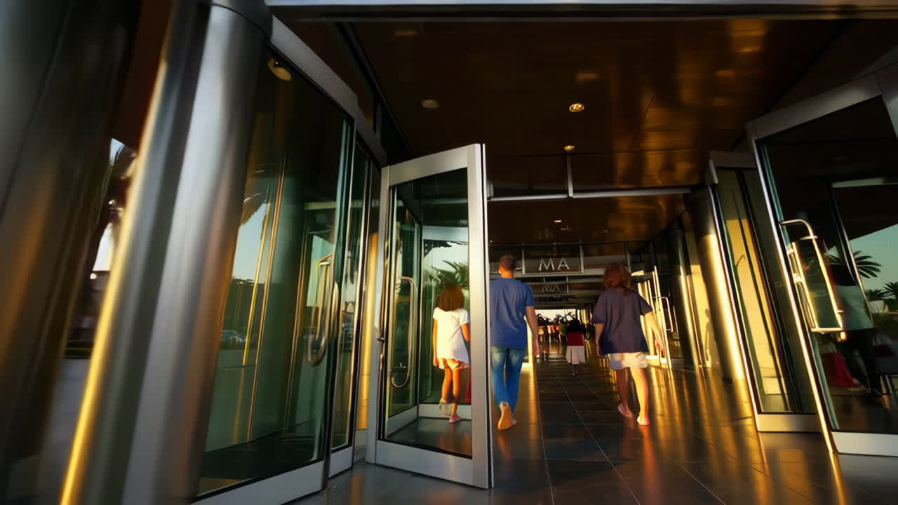 Sunset Stroll Through a Modern Mall