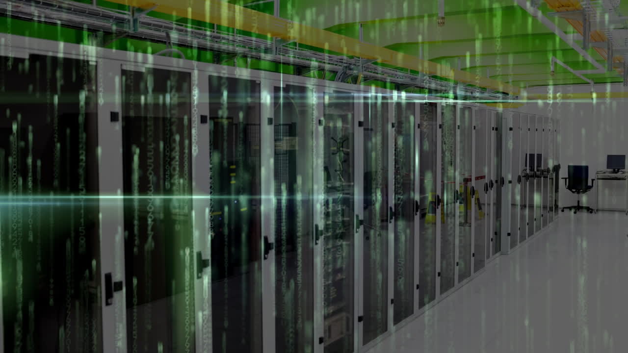 sala de datos contra las luces animadas