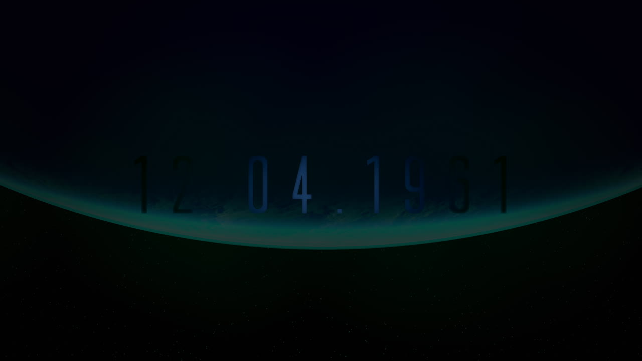 Animation closeup text with cinematic motion planet and stars in galaxy