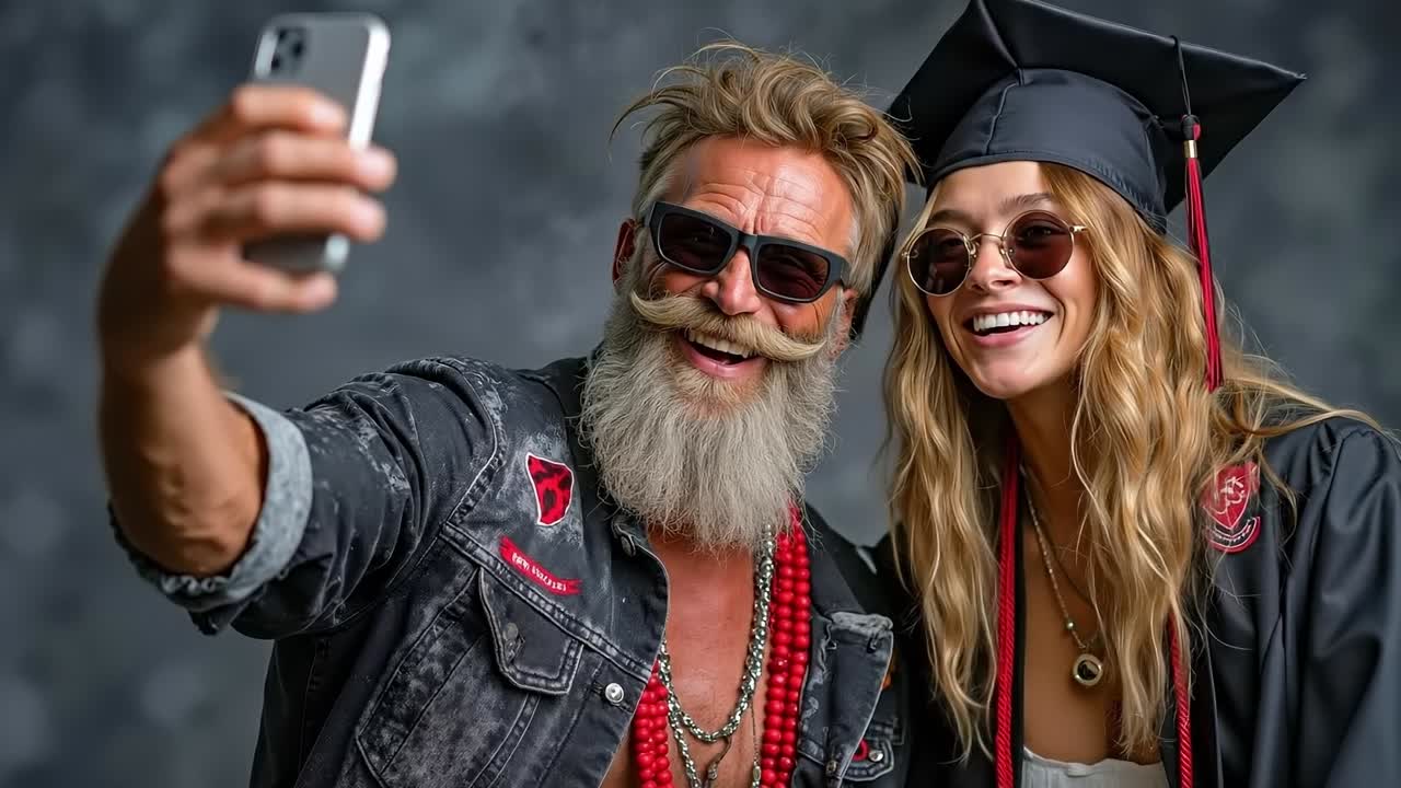 Un uomo e una donna che si fanno un selfie con un cellulare