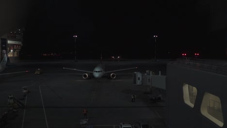 airplane at night airport