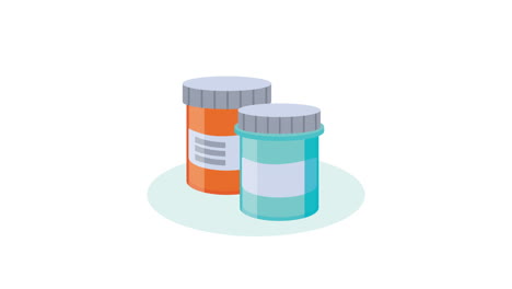 medicine in bottles pots animation