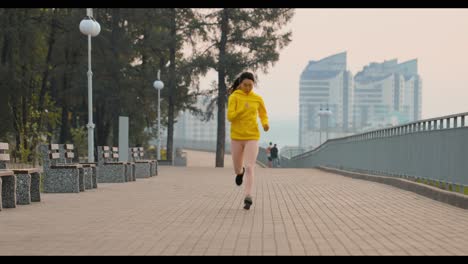 woman running in a park