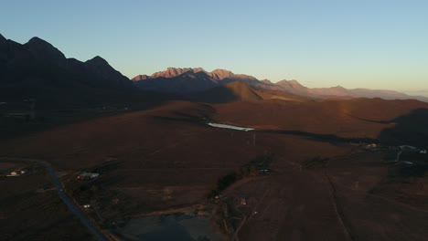 Aerial-views-over-the-Brandwaght-Mountains-near-the-town-of-Worcester-in-the-Breede-Valley-in-the-western-Cape-of-South-Africa