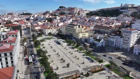 lisbon skyline at lisbon in district of lisbon portugal. highrise buildings scenery. beautiful cityscape. lisbon skyline at portugal. historic city landscape. tourism landmark