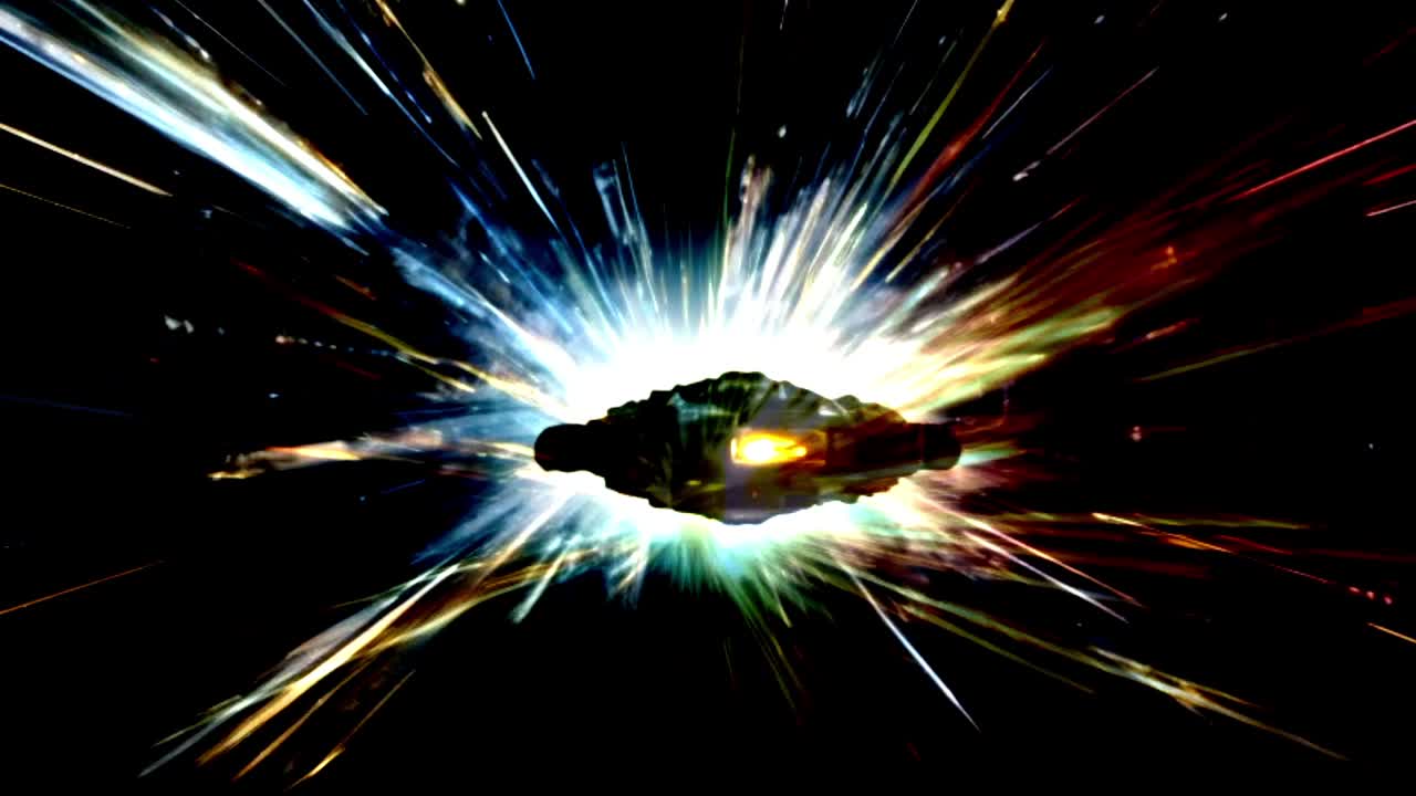 은하계의 초공간을 여행하는 우주선