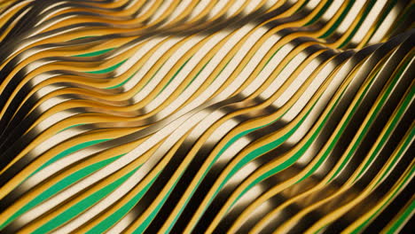 abstract gold and green wavy lines