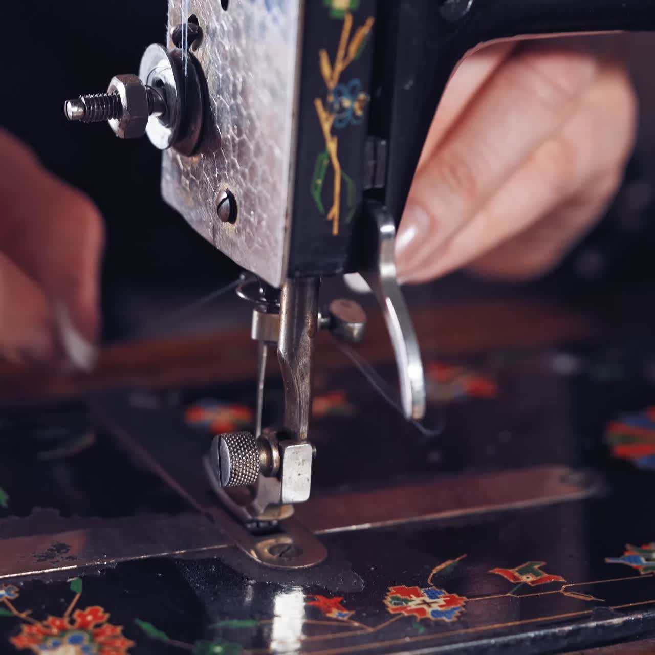 Woman at sewing machine
