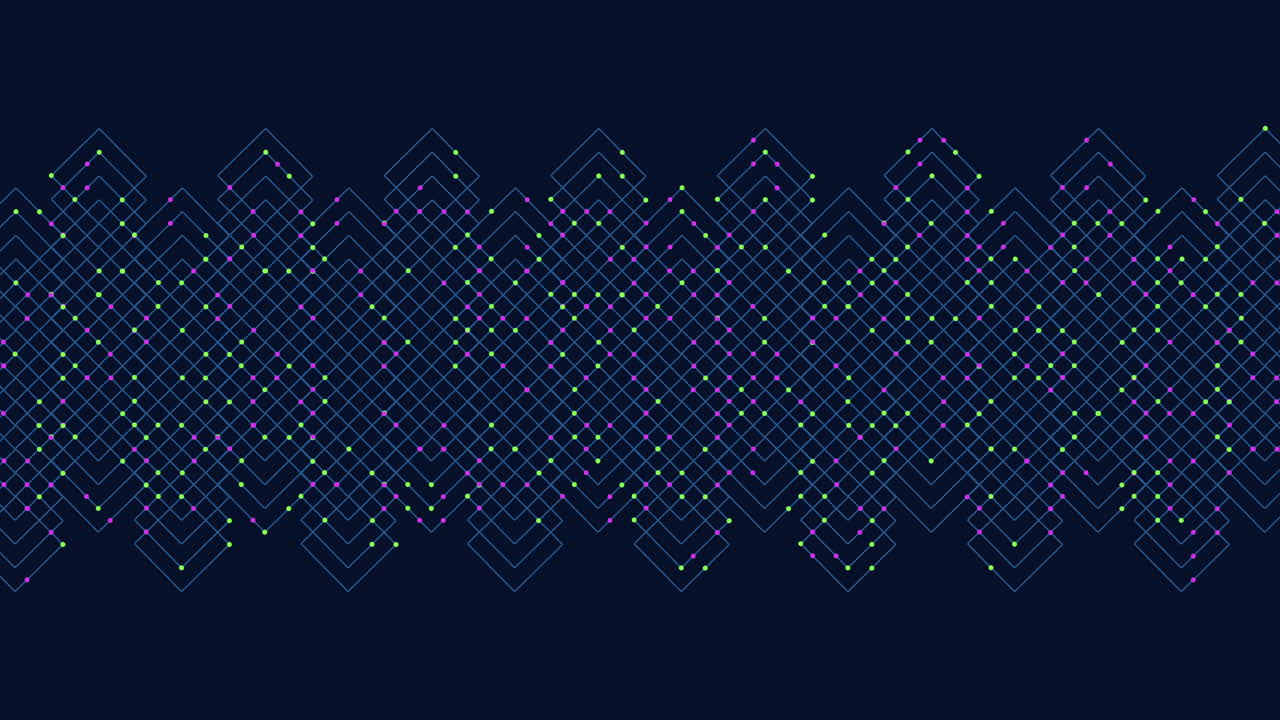 Dynamic blue pattern with diagonal dots and zigzag lines