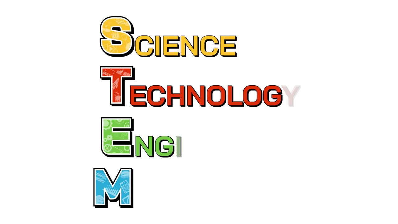Animated depiction of STEM fields and concepts