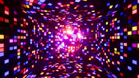 vibrant disco ball animation with dynamic pixel background. looped animation