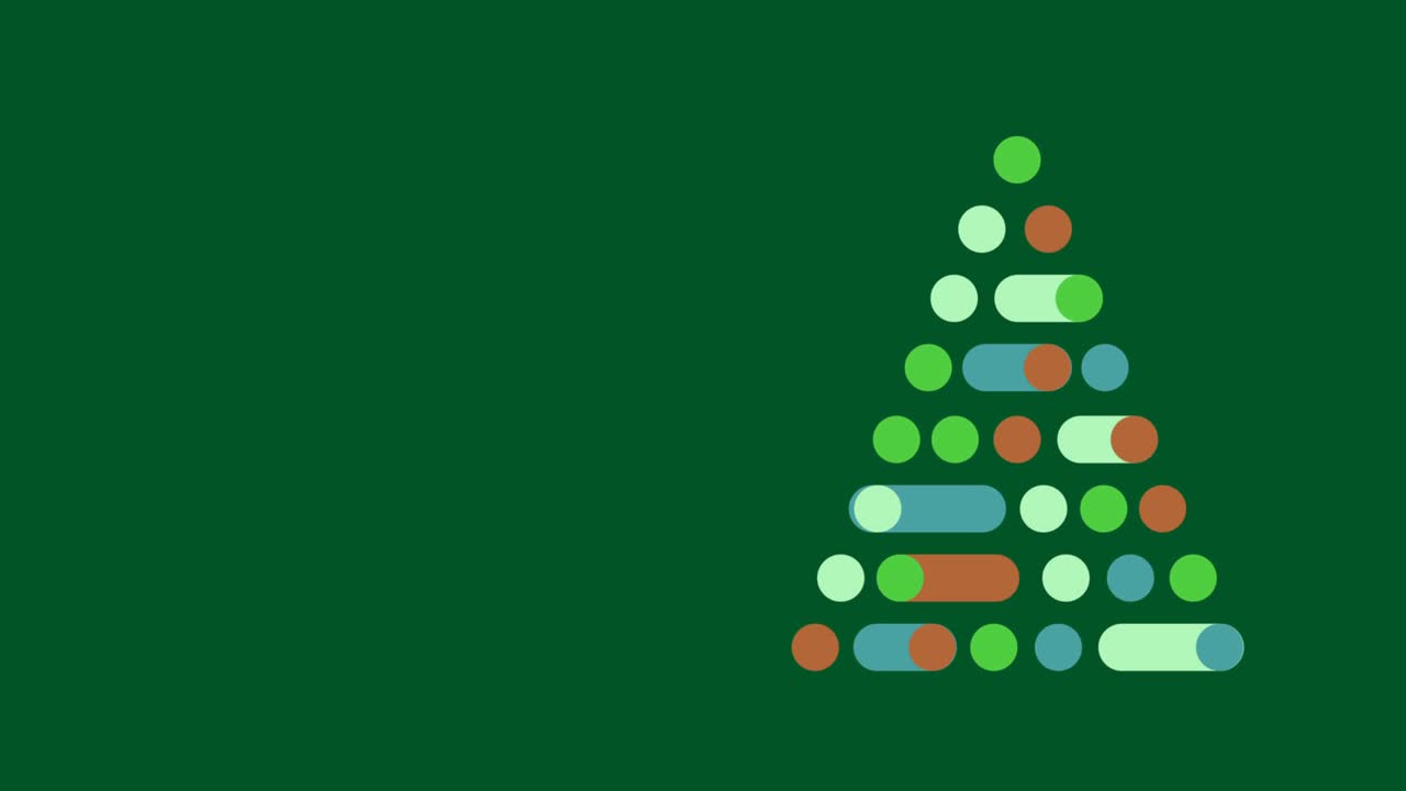 árbol de navidad digital contra un fondo verde