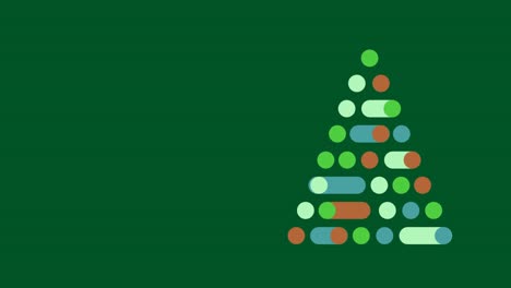 digital christmas tree against green background