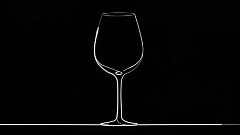 a minimalistic representation of a wine glass in two distinct frames, highlighting the elegance and simplicity of glassware design against a dark background