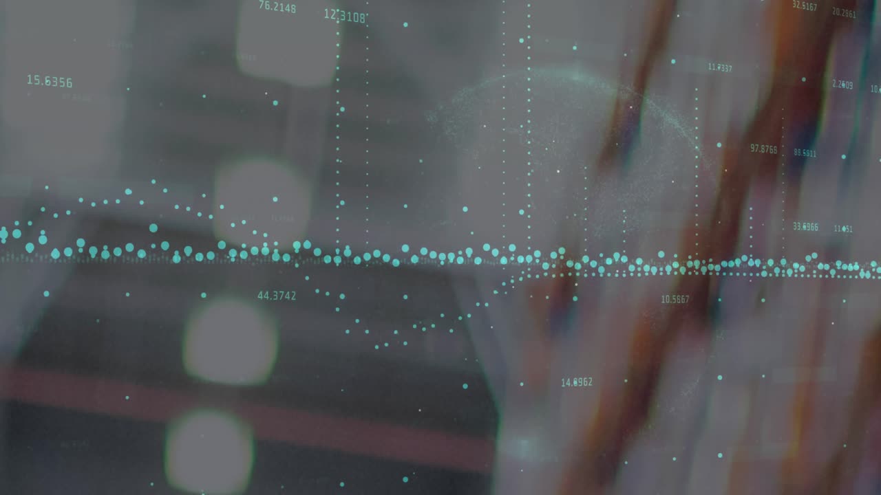 Animation of data processing over empty warehouse