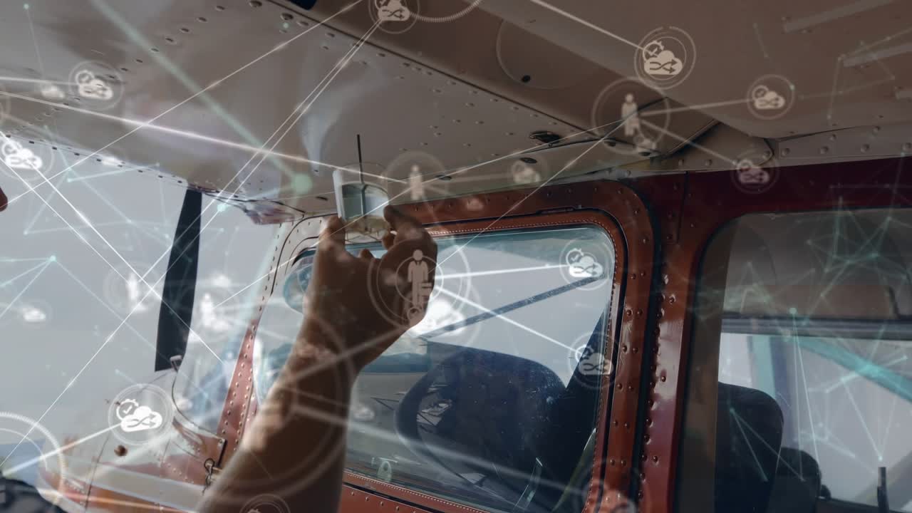 Animation von Text mit Globus und Netzwerk von Verbindungen