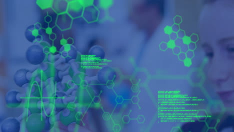 animación del procesamiento de datos y la fórmula química en diversos escolares y maestros