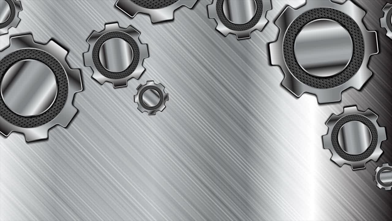 추상 기술 금속 기어 메커니즘 비디오 애니메이션