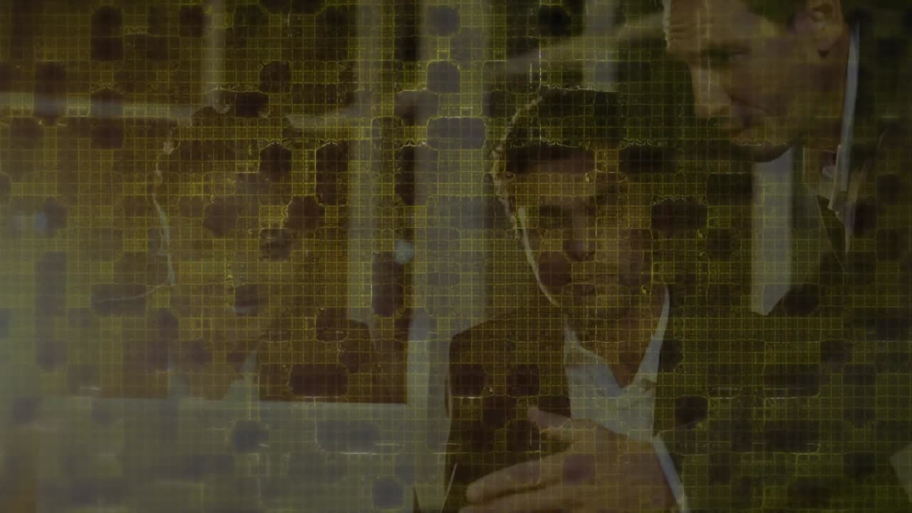 animación de las conexiones sobre la gente de negocios en la oficina