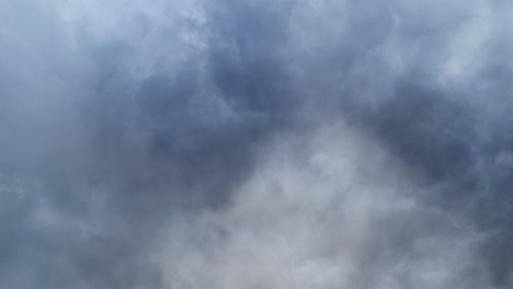 thunderstorm and dark gray clouds moving in the sky before it rains