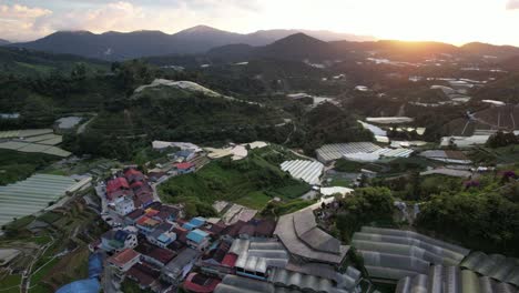 general landscape view of the brinchang district within the cameron highlands area of malaysia