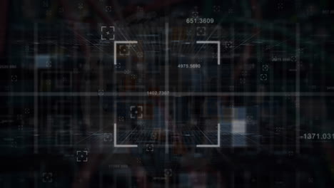 animation of scope with numbers and data processing