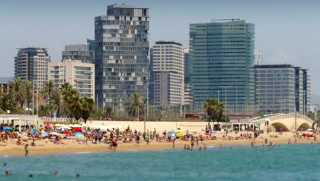 playas y arquitectura de la ciudad de barcelona.