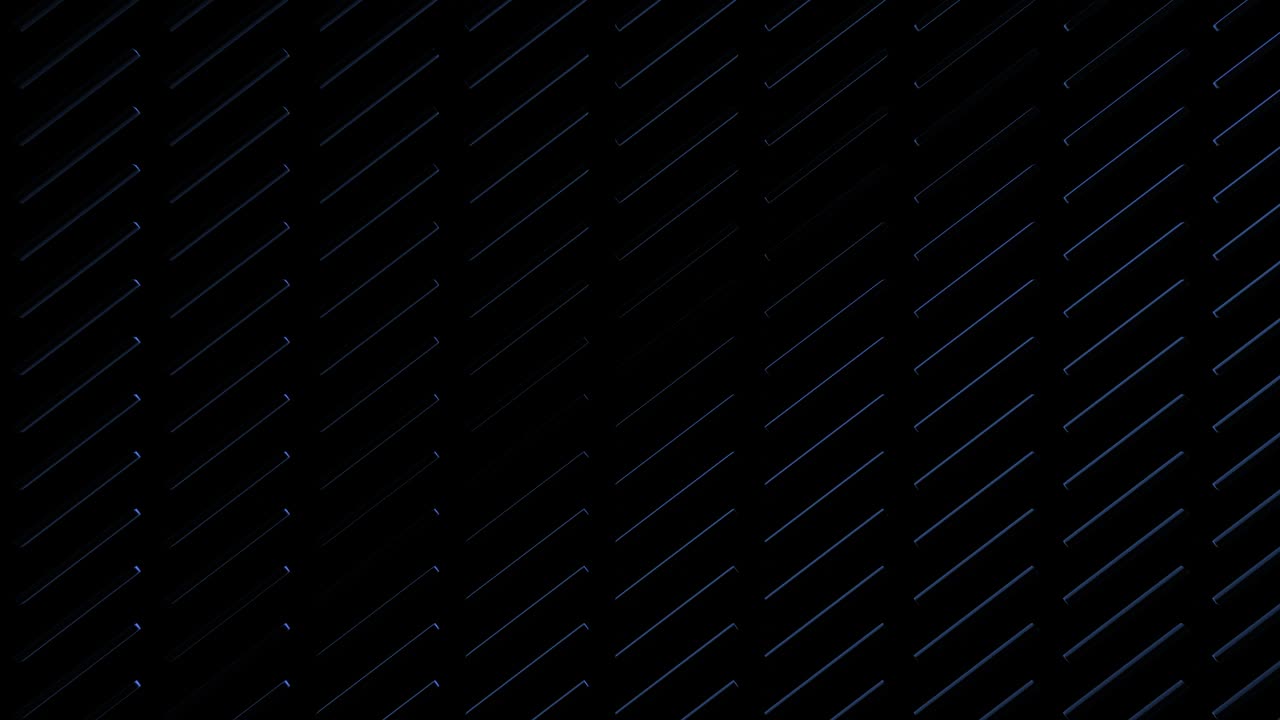 4k abstract looped background with blocks like plates, keys or sticks in a rows on plane like light bulbs, running blue neon lights. Vj loop for beat music, festive show or holiday events