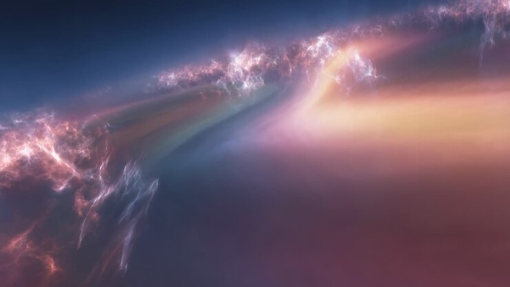 Ethereal Cosmic Nebula with Light Rays