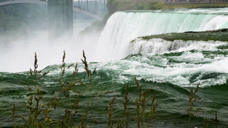 powerful cascades of niagara river in niagara county, new york, united states