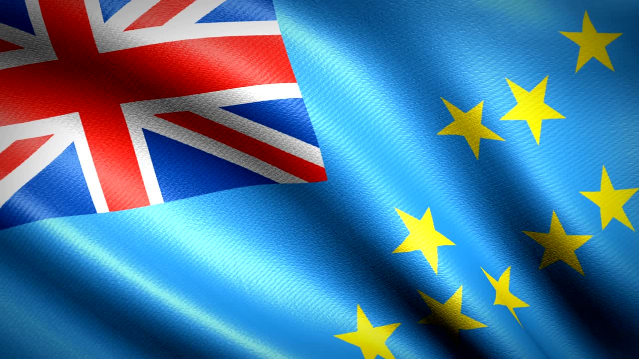 Tuvalu Flag. Seamless Looping Animation. 4K High Definition Video