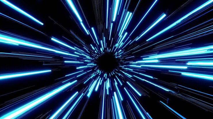 Tunnel iperspaziale - Luce neon blu