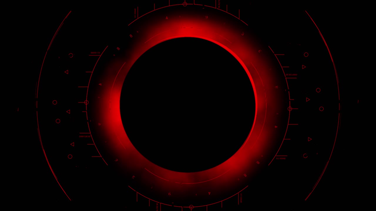 Total red solar eclipse scanned by spacecraft HUD radar display