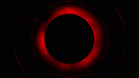 total red solar eclipse scanned by spacecraft hud radar display