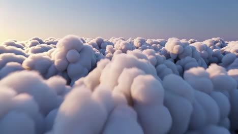 field of fluffy clouds at sunrise/sunset