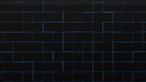 abstract black cascading cubes background turning and slowly coming closer.