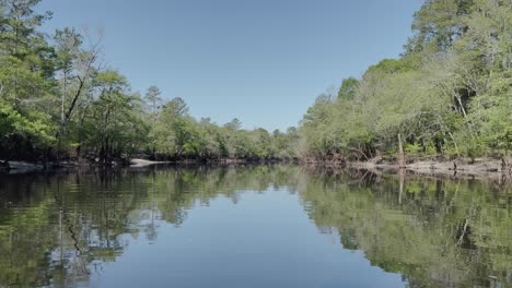 Río-Waccamaw-En-Carolina-Del-Sur-Con-Corriente-Suave