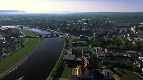 stunning aerial view of city of dresden, germany