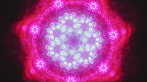 microcosmos de cientos de formas de flores rosas y materia orgánica en un vórtice central giratorio, bucle sin fisuras