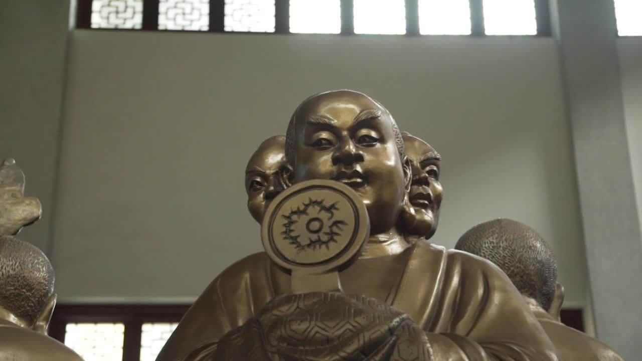 Four-Faced Buddha Statue in a Temple
