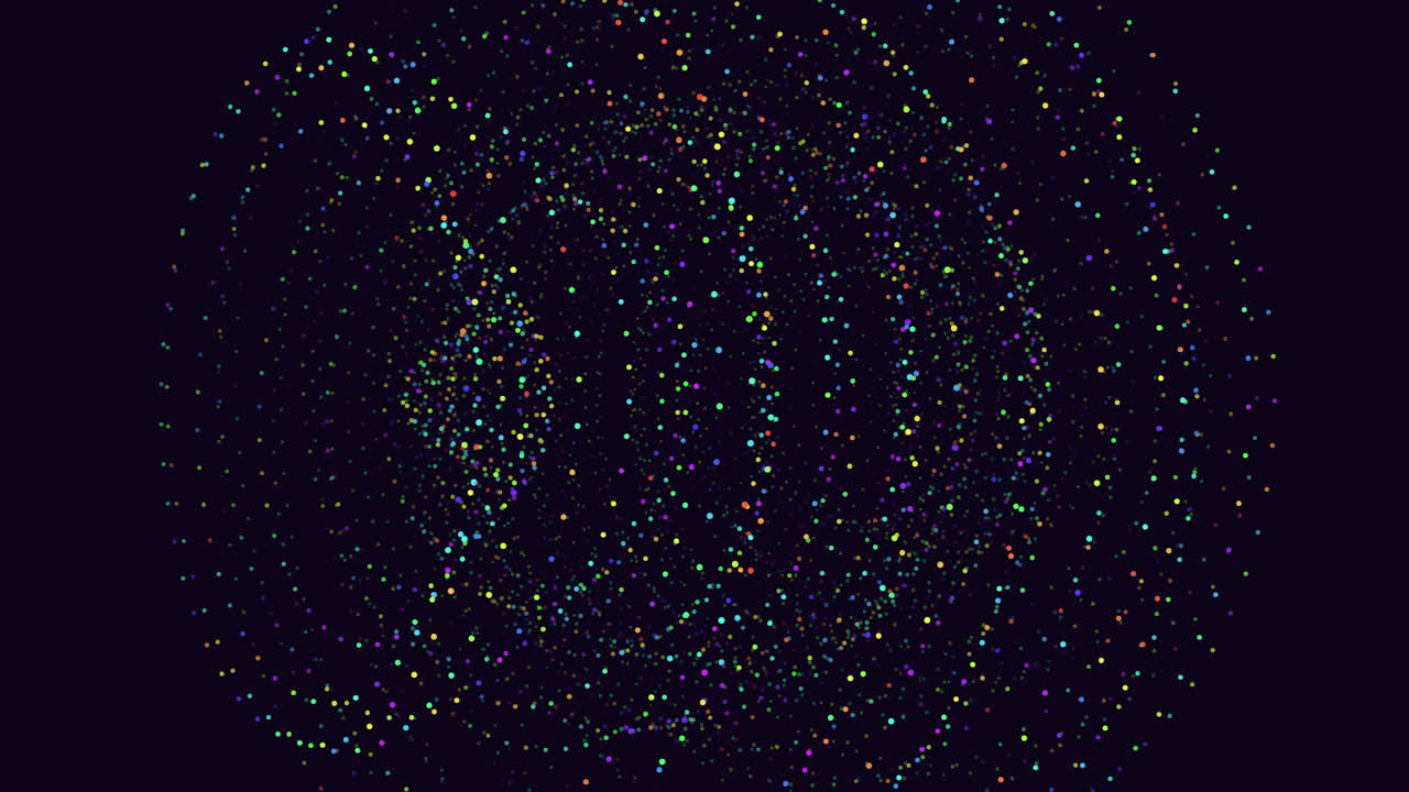 An abstract circular pattern with small dots, some larger or brighter, creates a visually captivating image suitable for various applications